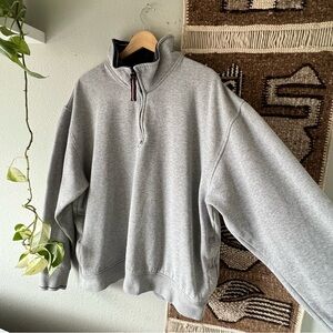 Men's Tommy Hilfiger Half-Zip Sweatshirt Pullover - Light Gray